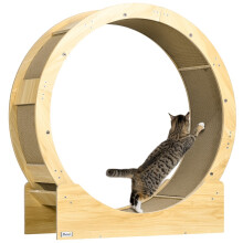 Katzenlaufrad 91 cm, Katzenlaufrad 91 cm mit Bremse, Kratzbrett, Eiche