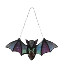 Acryl vleermuisvormige Halloween-hangdecoratie, voor binnen (20 cm x 2 cm x 9 cm, C-groen)