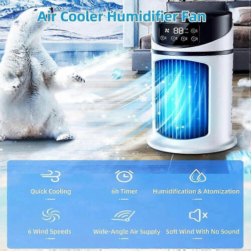 Condizionatore portatile mini, ventilatore raffreddatore d’aria compatto a basso consumo, raffrescamento efficiente e silenzioso per casa e ufficio 2