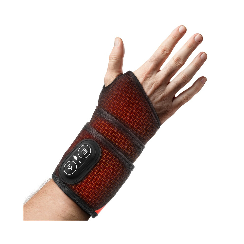 Stoyotu Black/Red/Light () Electric Wrist Massager Vibration Heating 660 & 850Nm Therapy With 36Pcs Beads Massage Wrap Brace Hand Relaxation Belt