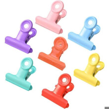 28 stuks, 7 soorten, gekleurde metalen scharnierclips, bindclips, kleine bulldogclips, voor voedselzakken, foto's en knutselwerkjes