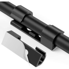 70 stuks zelfklevende kabelclips, kabelbeheer, zelfklevende bevestiging voor tv/oplader/auto/pc/kantoor/thuis, zwart