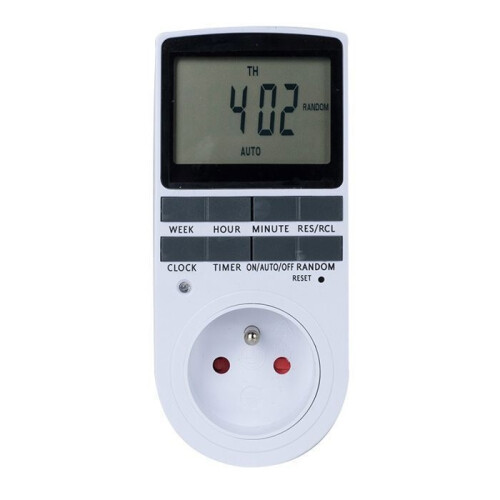 Programmeerbare digitale stekker - Digitale weektimer, LCD-scherm, energiebesparend (1 stuk)