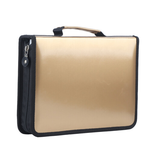 Extra Large Pencil Case PU Leather Gold