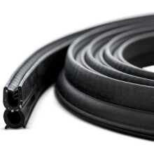 STEIGNER 3m EPDM rubberen afdichtingsstrip - U-profiel - 9x22mm (BxH) - stalen inzetstuk - zwart