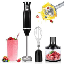 500W 4-in-1 staafmixer, multifunctionele handmixer, hakmolen met 2 snelheden, garde, pureestamper en maatbeker