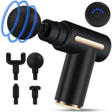 Mini spiermassagepistool - Uplayteck - Draagbaar massagepistool met 6 instelbare standen en 4 opzetstukken voor pijnverlichting