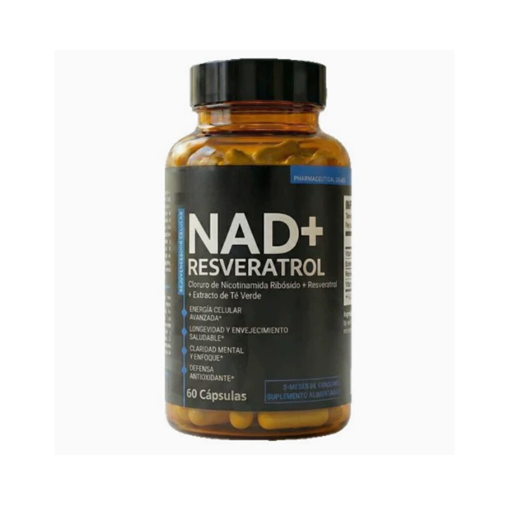 Green (60 Count (Pack Of 1)) Nad+ & Resveratrol Supplement With Tea Extract, Vitamin B3 & B12, Cellular Energy & Antioxidant Support, 60 Capsules