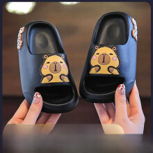 (Black,36-37)Kids Eva Slides With Durable Non Slip Outsole For Casual Indoor And Wear Outdoor