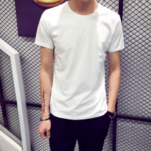 (White,M)Men Women Fashion High Elastic T Shirt O Neck Short Sleeve Better Sport Casual