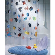 Douchegordijn - Spirella - VIS - 180x200cm - Meerkleurig - 100% recyclebaar vinyl