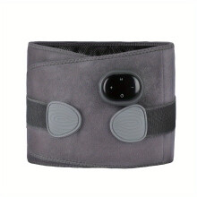 (Grey) Rechargeable Waist Massager with Heat USB Charging Adjustable Intensity Portable Lumbar Support for Back
