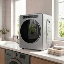 HOMCOM 5 kg Portable Vented Tumble Dryer Machine with Timer, Silver Tone