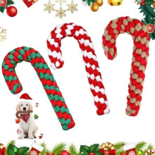 Set van 3 hondentouwen - Kerst snoeptouw - Kauwspeelgoed voor honden