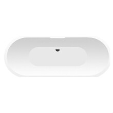Modern Bathroom Double Ended Bath, 1655 x 445 x 580mm, Matt White