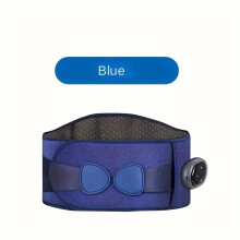 (Blue) Wireless Heated Waist Belt – 3 Heat & 3 Massage Modes – Back Relax Massage Lumbar Support, Adjustable Abdominal Massage