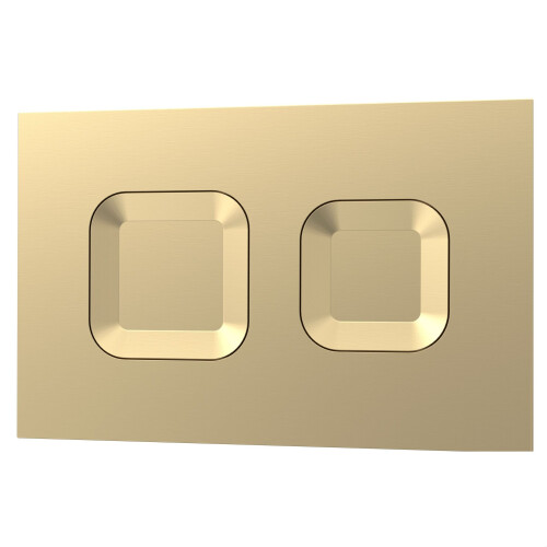 Balterley Square Dual Flush Push Button Brass 1