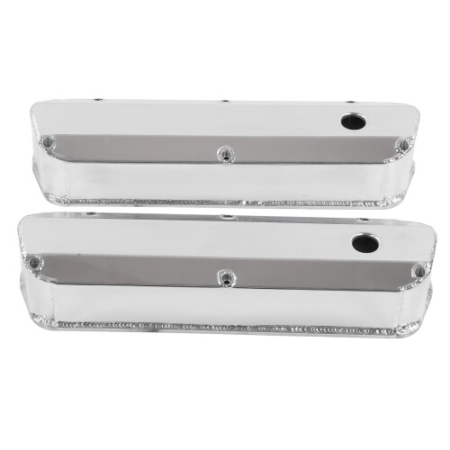 2-Piece Satin Aluminium Valve Covers for Ford SBF
