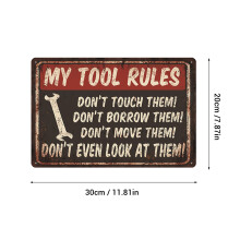 Vintage Round Iron Tin Sign, Frameless