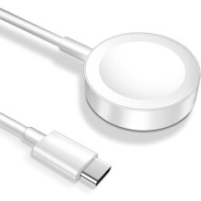 Apple Watch -laturi, USB-C-pikalatauskaapeli (1 m), yhteensopiva Apple Watch Series 9/8/7/6/SE/5/4/3/2/1/Ultra/Ultra 2:n kanssa, valkoinen