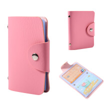 Brown PU Leather Card Case for 24 Cards