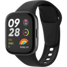 Xiaomi Redmi Watch 3 -yhteensopiva kellonranneke, pehmeä silikonikorvaava urheiluranneke miehille ja naisille, musta