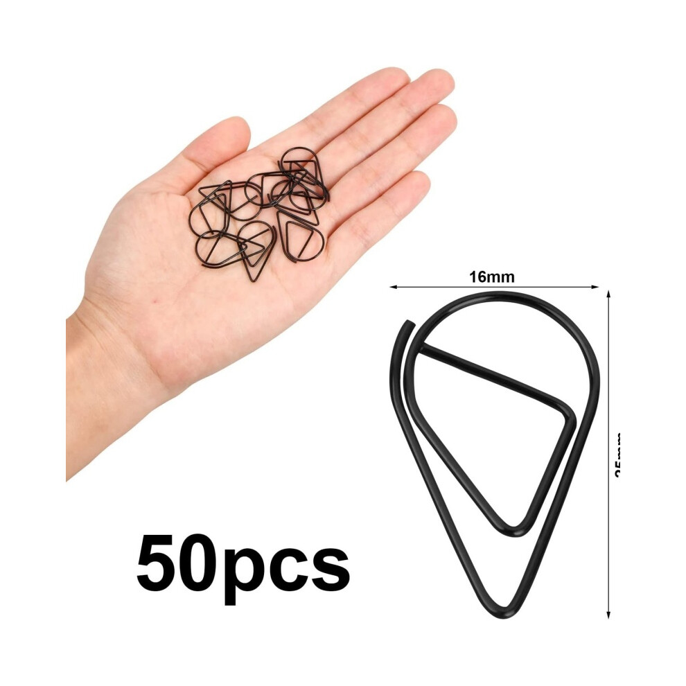 Photos - Other Furniture Water Drop Paper Clips - 50 Pcs Zinc Alloy Mini Creative Paper Clips for Office & File Organization Black H2-YZMA21-11D