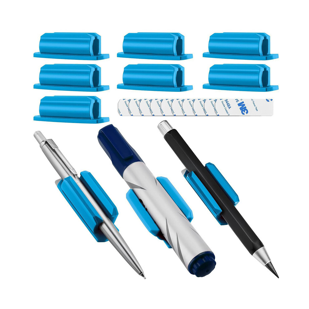 Photos - Other Furniture 3-Pack Silicone Adhesive Pen Holder for Desk Blue H1-MJGJZPUDB-15D