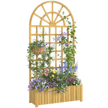 Jardinera con Enrejado Marrón 90 x 30 x 180 cm