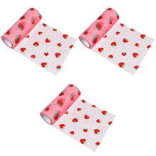 3Rouleaux Ruban Gauze Tulle DIY Pastèque Pour Coiffure Déco