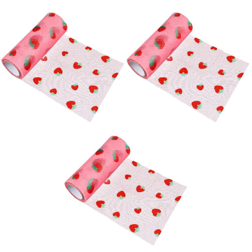 3Rouleaux Ruban Gauze Tulle DIY Pastèque Pour Coiffure Déco