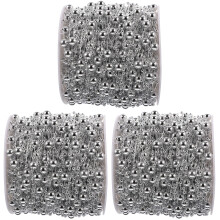 3Rouleaux Chaine Perles Argent Résistante Pour Décorations Bouquets