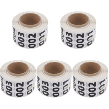 5Rouleaux Stickers Numérotés Blanches Auto-Adhésives Pour