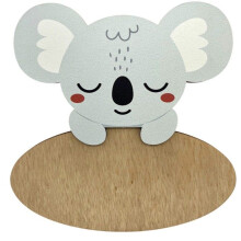 Placa decorativa - Coala - Madeira de álamo - Personalizável adesiva - 16 x 7 cm