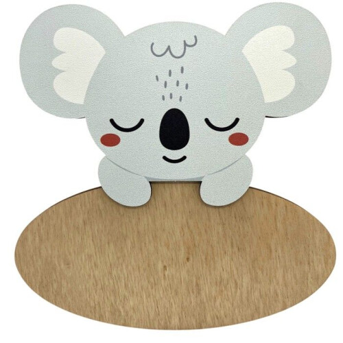 Decorative plaque - Koala - Poplar wood - Customizable adhesive - 16 x 7 cm