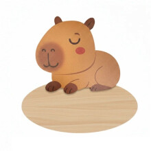 Placa decorativa - Vintiun - Capivara - Madeira de álamo - Adesiva 16 x 16 cm