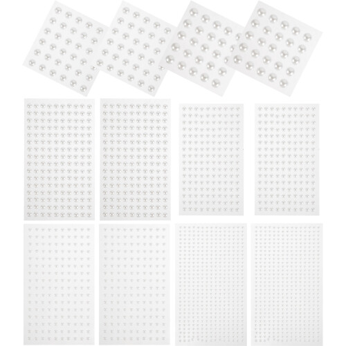 12Feuilles Perles Autocollantes Pour Embellissements