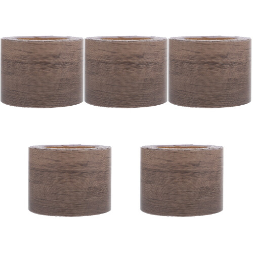5Rouleaux Marron Grain Bois Adhésif Pour Bordures PVC