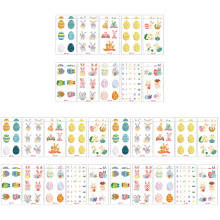 60Stickers Autocollants Décor Pâques Thème Lapin Colorés Sûrs