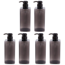 6Pcs Black Plastic Pump Lotion Containers Refillable Shampoo Bottles
