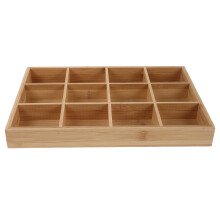 12Cases Boîte De Rangement Bambou Beige Pour Lingerie