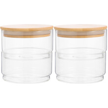 2Ensembles Boîtes En Verre Couvercles Pour Café Snacks