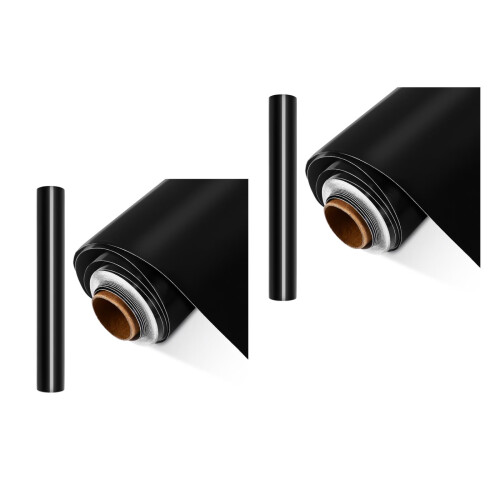 2Rouleaux Vinyle Permanent Noir Pour Déco Résistant