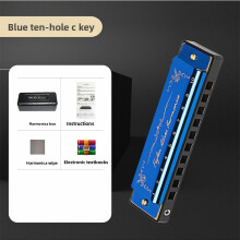 (Blue)Feifan 10 fori chiave C blues armonica piastra ottone strumento musicale principiante