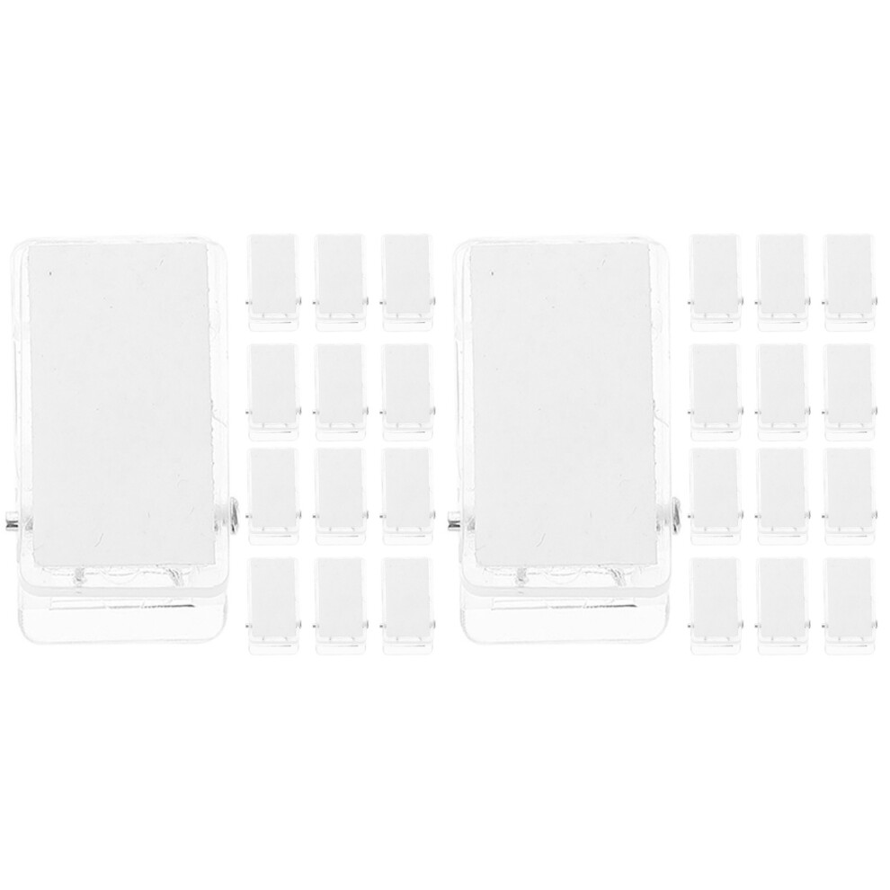 80Pcs Clear Plastic Spring Clips Adhesive Badge Holders For Office Use 3461367994611