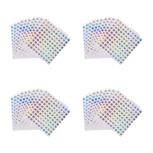 80Feuilles Autocollants Numéros Ronds Multi-Reflets Pour Baby