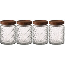 4Pièces Pots En Verre Couvercles Pour Conserves Snacks Maison