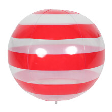 Balle PVC Gonflable Rouge Rayée Usage Piscine Fêtes Estivales