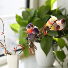 12 kpl söpöjä tekolintuja, DIY-koristeita kotipuutarhaan - SPR