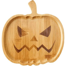 Tarjotin - Halloween-kurpitsa - Massiivipuuta - 12x7,9x0,6 - Juhlakoriste